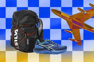 Image may contain Clothing Footwear Shoe Sneaker Bag Child Person Aircraft Airplane Transportation and Vehicle