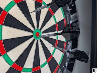 Image may contain Game and Darts