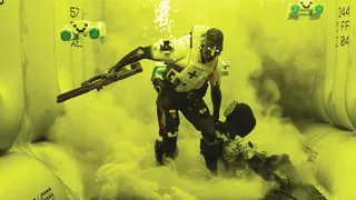 Marathon characters appear in yellow smoke.