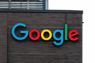 The Google logo and lettering can be seen on the facade of the company's Munich headquarters.