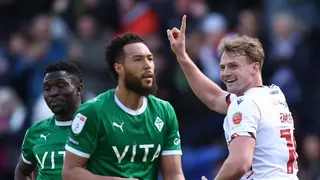 Sam Dalby celebrates for Bolton Wanderers against Stockport County