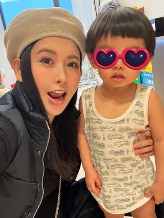愷樂（左）育有一子，目前懷上雙胞胎。 翻攝IG@butterfly092288