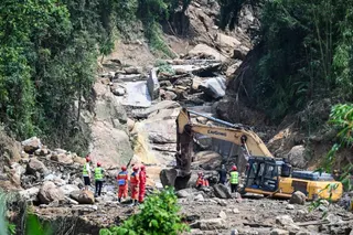 Rescuers work on site after a heavy rainstorm hit Yongchuan District in southwest China’s Chongqing Municipality May 24, 2026. — AFP pic