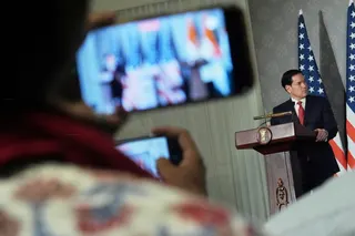 US Secretary of State Marco Rubio accused Hezbollah in a statement yesterday of trying to plunge Lebanon ‘back into chaos.’ — Julia Demaree Nikhinson/Pool/Reuters pic
