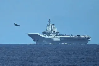 A file photo of a fighter jet taking off from China’s Liaoning aircraft carrier in a previous exercise. Photo: Japan Ministry of Defence
