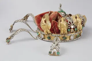 This handout photograph released on February 4, 2026 shows the damaged crown of Empress Eugenie de Montijo after it was dropped during the heist from the Apollo Gallery at the Louvre Museum on October 19, 2025. — AFP pic