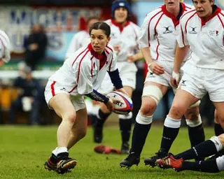 Jo Yapp in action as an England player