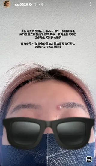 陳華透過IG限動道歉。翻攝hua0826 IG