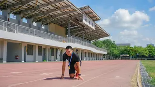 ▲魏浩倫維持規律作息，確保良好的體態。（崑大提供）