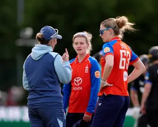 Charlotte Edwards speaks to Charlie Dean and Lauren Bell.