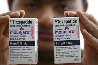 A medicine distributor displays Mounjaro vials at his office in Thane, France in 2026. Anti-obesity drugs have been available in France through medical ⁠prescription since 2024. Photo: AFP