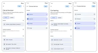 Example screenshots of Gemini for Home automations set up to trigger around camera-captured events.