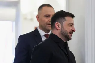 FILE PHOTO: Ukrainian President Volodymyr Zelenskiy walks with Polish President Karol Nawrocki as they meet at the Presidential Palace in Warsaw, Poland, December 19, 2025. REUTERS/Kacper Pempel/File Photo