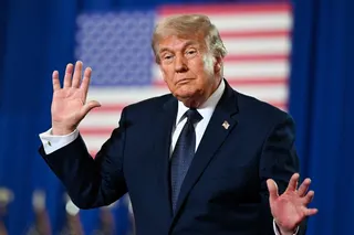 US President Donald Trump dances on stage during a campaign and economic policy event in Suffern, New York, on May 22. Photo: AFP
