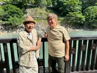 黃西田（左）、胡瓜在北投挑戰任務。（《下面一位》提供）