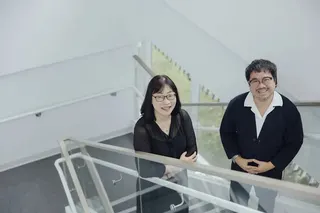 國家電影及視聽文化中心公佈董事長長續任消息，確定董事長禇明仁（右）、執行長杜麗琴（左）將繼續攜手合作。國家影視聽中心提供