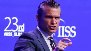 U.S. Secretary of Defense Pete Hegseth speaks at the IISS Shangri-La Dialogue security summit in Singapore, May 30, 2026