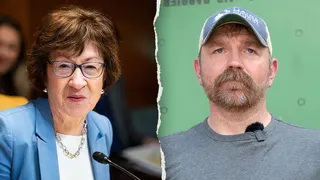 Split of Sen. Susan Collins and Democratic Senate candidate Graham Platner