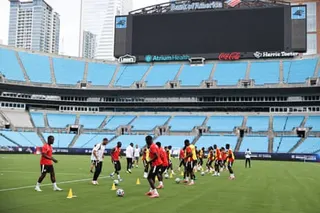 Players of Senegal warm up during the training session one day ahead of the friendly match between Senegal and United States at Bank of America Stadium on May 30, 2026 in Charlotte, North Carolina. (Photo by Omar Vega/Getty Images)