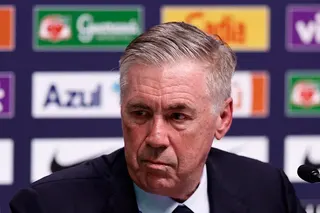 Brazil’s head coach, Italian Carlo Ancelotti, speaks during a press conference on the announcement of the 26-man roster for the 2026 World Cup in Rio de Janeiro, Brazil, on 18 May.