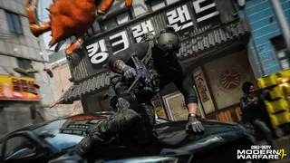 Image of Call of Duty: Modern Warfare 4 showing a soldier vaulting over a car.