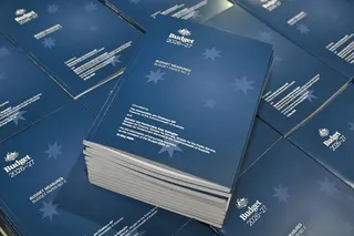 Copies of Australia’s 2026-2027 Budget Papers pictured at a printing facility before being delivered to Parliament House in Canberra last month. Photo: AAP/dpa