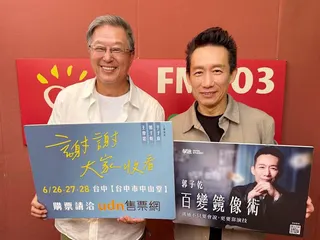 王偉忠（左）在《欸！我說到哪裡了？》專訪老友郭子乾（右）。（圖／金星文創提供）