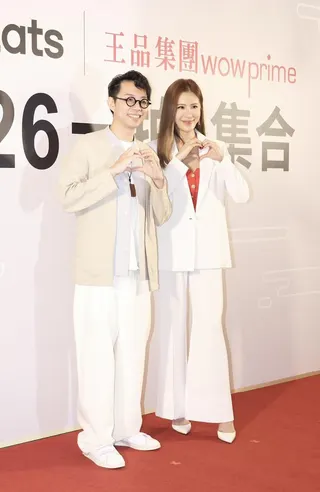 簡少年與小禎出席外送品牌活動。（圖／記者田俊彥攝影）