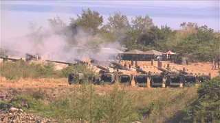 台南喜樹海灘首納重砲射擊場域 第4作戰區連2天操演