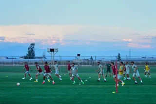 Iran's players work out during a training session, in Antalya, southern Turkey,