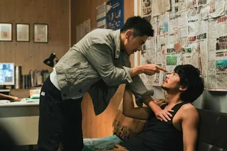 李國毅（左）與姚淳耀在《成名在望》劇中有許多肢體衝突戲。瀚草影視提供