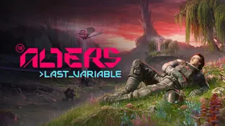 A white male scientist in a spacesuit reclining on a green hillside on a planet that is still being terraformed, from The Alters: Last Variable.