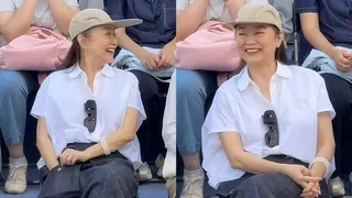 林青霞現身會昌戲劇小鎮，氣質高雅動人。（取材自微博）