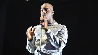Talay Riley and Trey Songz performing on stage at Hammersmith Apollo in London