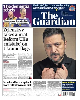 Front page of the Guardian 9 June 2026