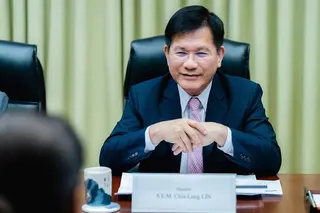 林佳龍8日於外交部接待法國國民議會外交委員會書記游蘇法率領的訪團（圖／翻攝自林佳龍臉書）