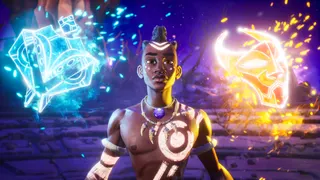 Tales of Kenzara: Zau screenshot - Zau with magical symbols over his shoulders