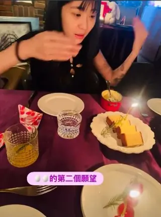 陸元琪女兒梓蛋生日許願。（圖／翻攝自IG @_c_c_lu）