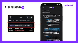 Yahoo股市 App 個人化投資服務升級，VIP 用戶獨享 AI 自選股摘要。