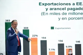 Mexico’s Economy Secretary Marcelo Ebrard speaks during a forum in Mexico City in May. Photo: EPA