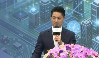 台北市長蔣萬安下午參加「國鼎智慧城市論壇」致詞。（取材自UDN直播畫面）