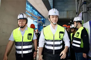 台北市長蔣萬安11日被問及覺得自己是ㄅ級分嗎？他回應「我就是持續專注市政」。（鄧博仁攝）