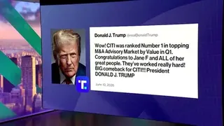 Trump Says Citi Is the Top M&A Adviser, But It's Not