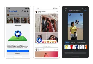 Facebook導入AI虛擬穿搭，讓球迷照片一鍵換上國家隊戰袍。 圖：Meta／提供