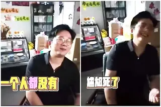 老闆自己都說沒有人實在很尷尬。圖／翻攝微博@瀟湘晨報
