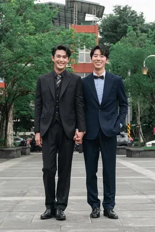 安俊朋（左）、林嘉威相隔五年再合作，預告《心機》互動將更火熱。（大鴻藝術提供）