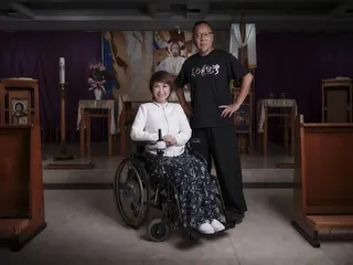 《超人再起》受訪者楊玉欣（左）與導演曲全立（右）。（圖／美力台灣3D協會提供）