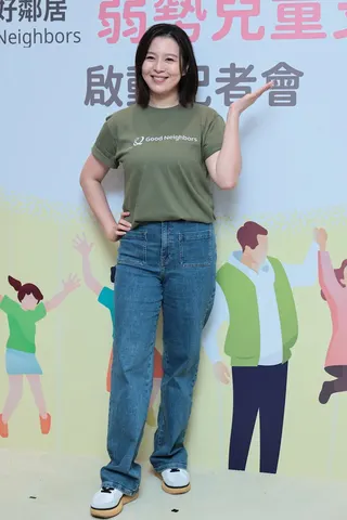 劉品言擔任台灣好鄰居協會公益大使，分享關懷弱勢孩童心情。（台灣好鄰居協會提供）