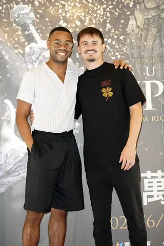 賈馮金（左）與路克史崔特兩人是首度造訪台灣，演出音樂劇《萬世巨星》。寬宏藝術提供