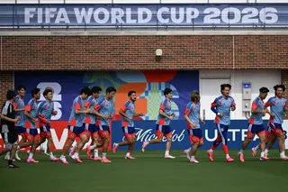 Japan players at a training session ahead of the group F match against Sweden at the World Cup. Photo: Xinhua